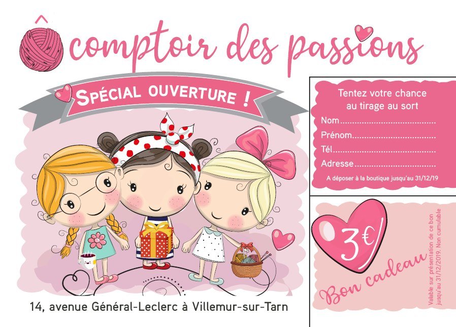 Ô Comptoir des Passions Mercerie & Boutiques, Ateliers & Evénements, Salon de thé … & bien plus encore ;) Villemur-sur-Tarn (31 Haute Garonne) Mercerie Broderie : Laines - Katia, DMC, Fonty, Plassard, Rico Tissus : Patchwork, Liberty, Frou frou... Loisirs Créatifs : Perles, Boutons, Rubans Boutique Cadeaux, Carterie, ScrapBooking, Déco, Vaisselle, Senteurs, Violette de Toulouse ... Ateliers Tricot Crochet DIY - Activités Enfants & Adultes Salon de thé, Goûter, Organisation Evénements, Soirées Epicerie Fine, Artisanat Local