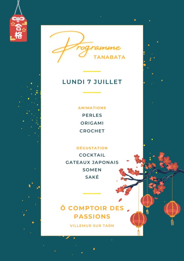 Programme tanabata-ocomptoirdespassions-villemursurtarn-7juillet